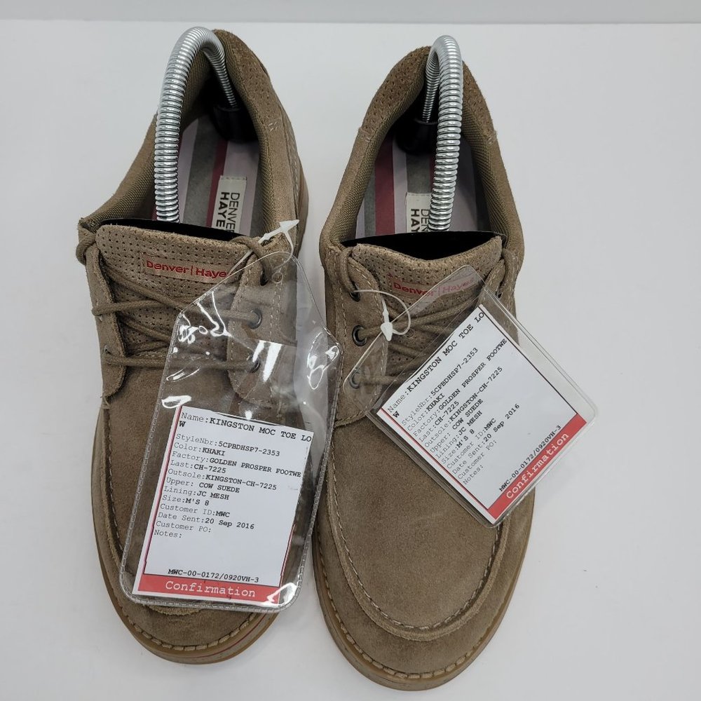 Denver Hayes Kingston Moc Toe Low Men's Khaki Colorway Shoes US Size 8 - Picture 6 of 8